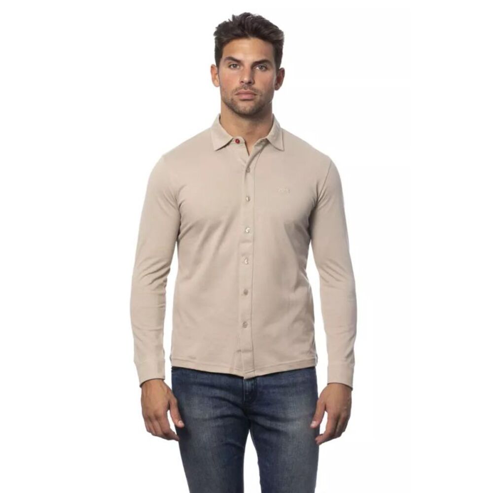 Verri Beige Cotton Men Men's Shirt